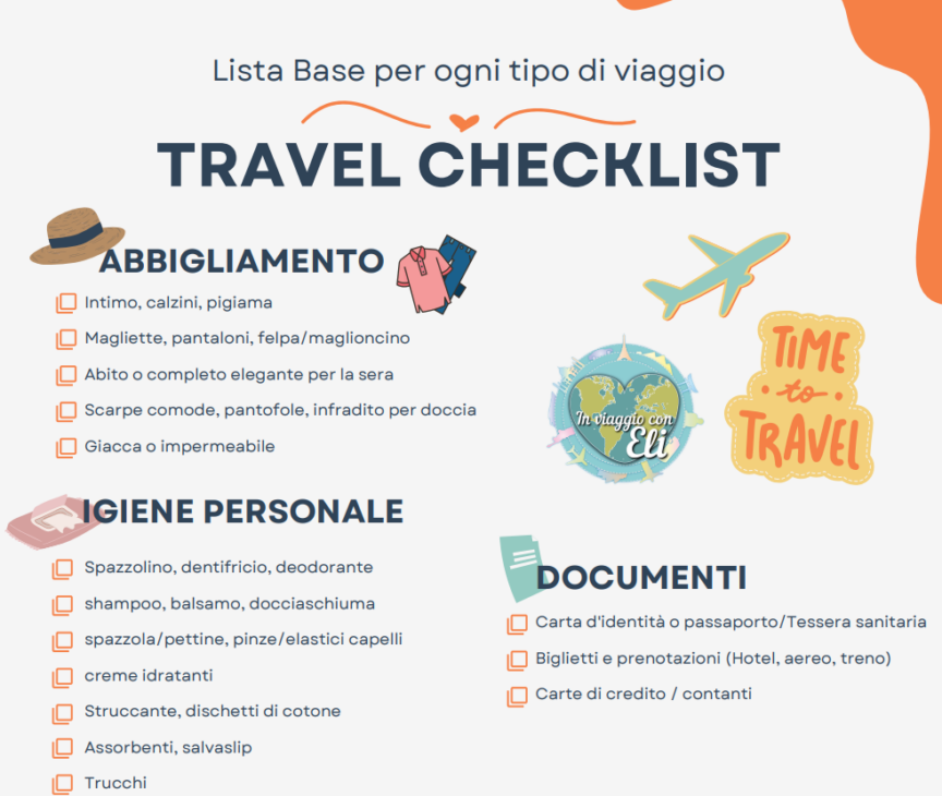 checklist viaggio da stampare
